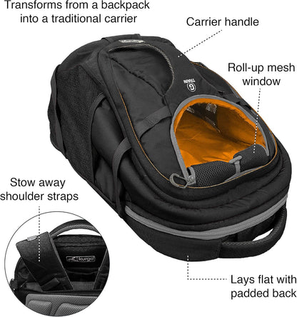 Kurgo G-Train - Dog Carrier Backpack for Small Pets - Cat & Dog Backpack for Hiking, Camping or
