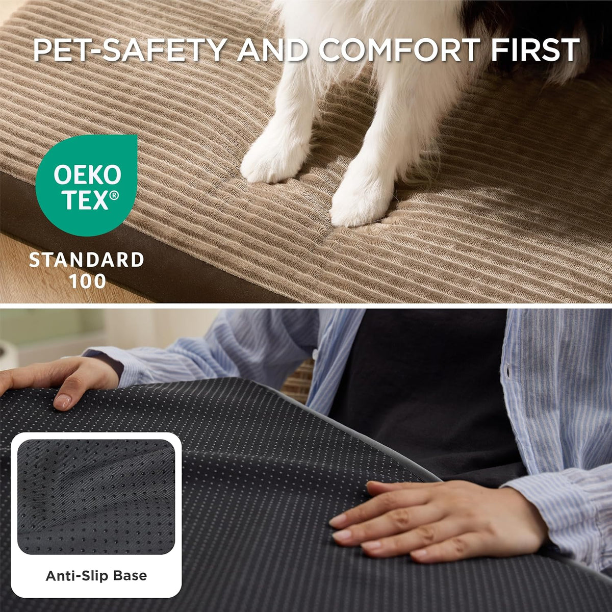 Bedsure Dog Bed Medium Size Dog - Orthopedic Pet Beds with Removable Machine Washable Cover, Egg