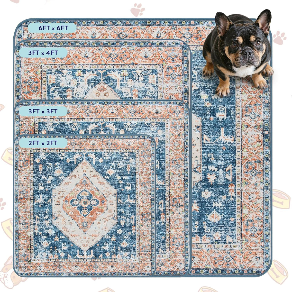 Lahome Super Absorbent & Leakproof Washable Dog Pee Pads - 2 Pack Value Set - Waterproof, Non-Slip
