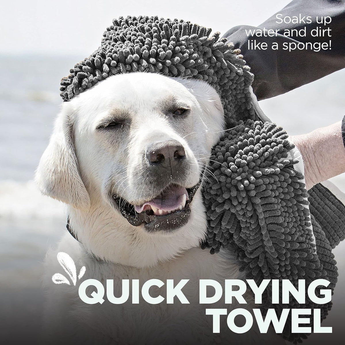 Soggy Doggy Super Shammy Dog Towel - Microfiber Chenille Towel for Drying Dogs and Cleaning Paws