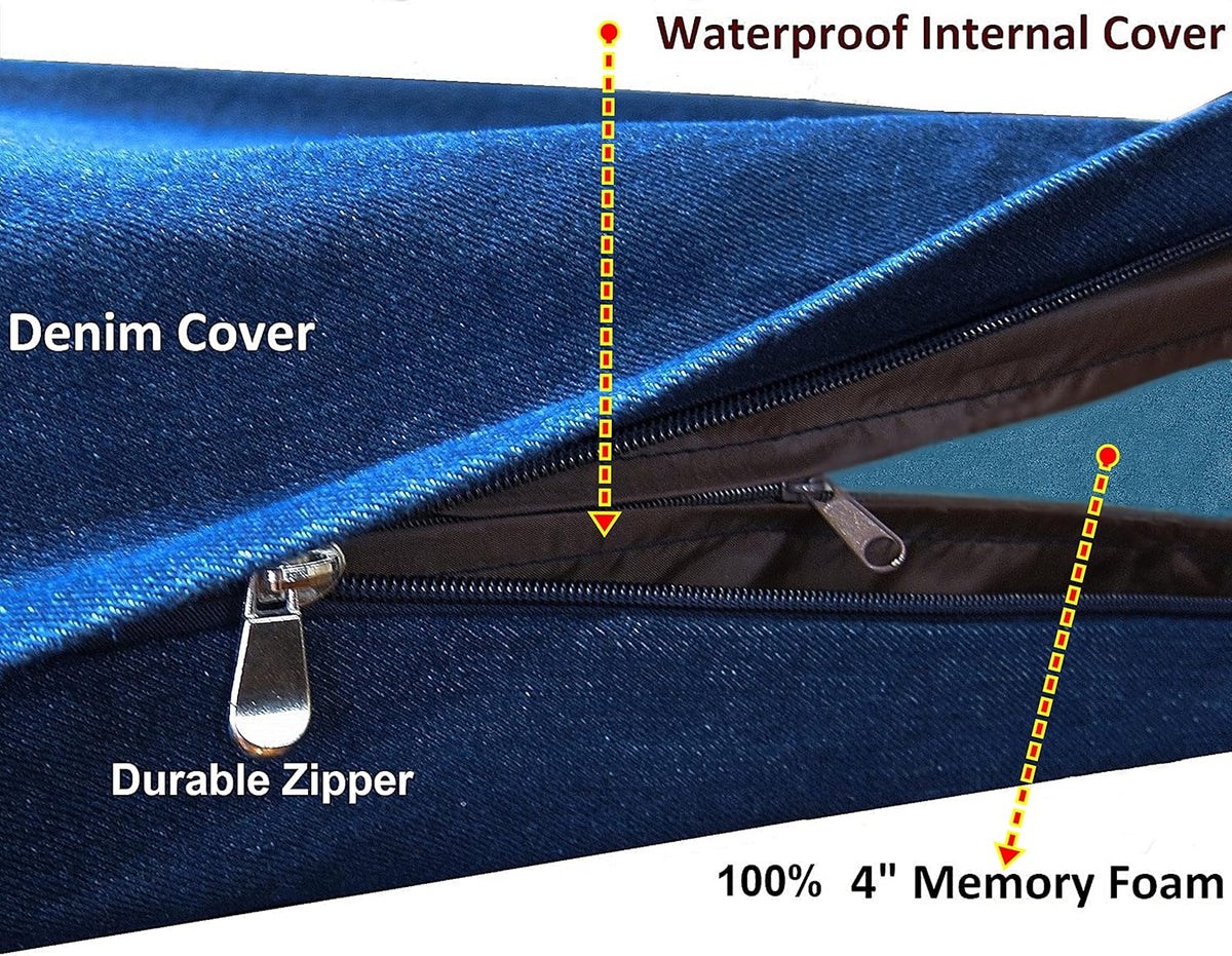Dogbed4less Extra Large Orthopedic Memory Foam Dog Bed for Large Dogs with Durable Waterproof