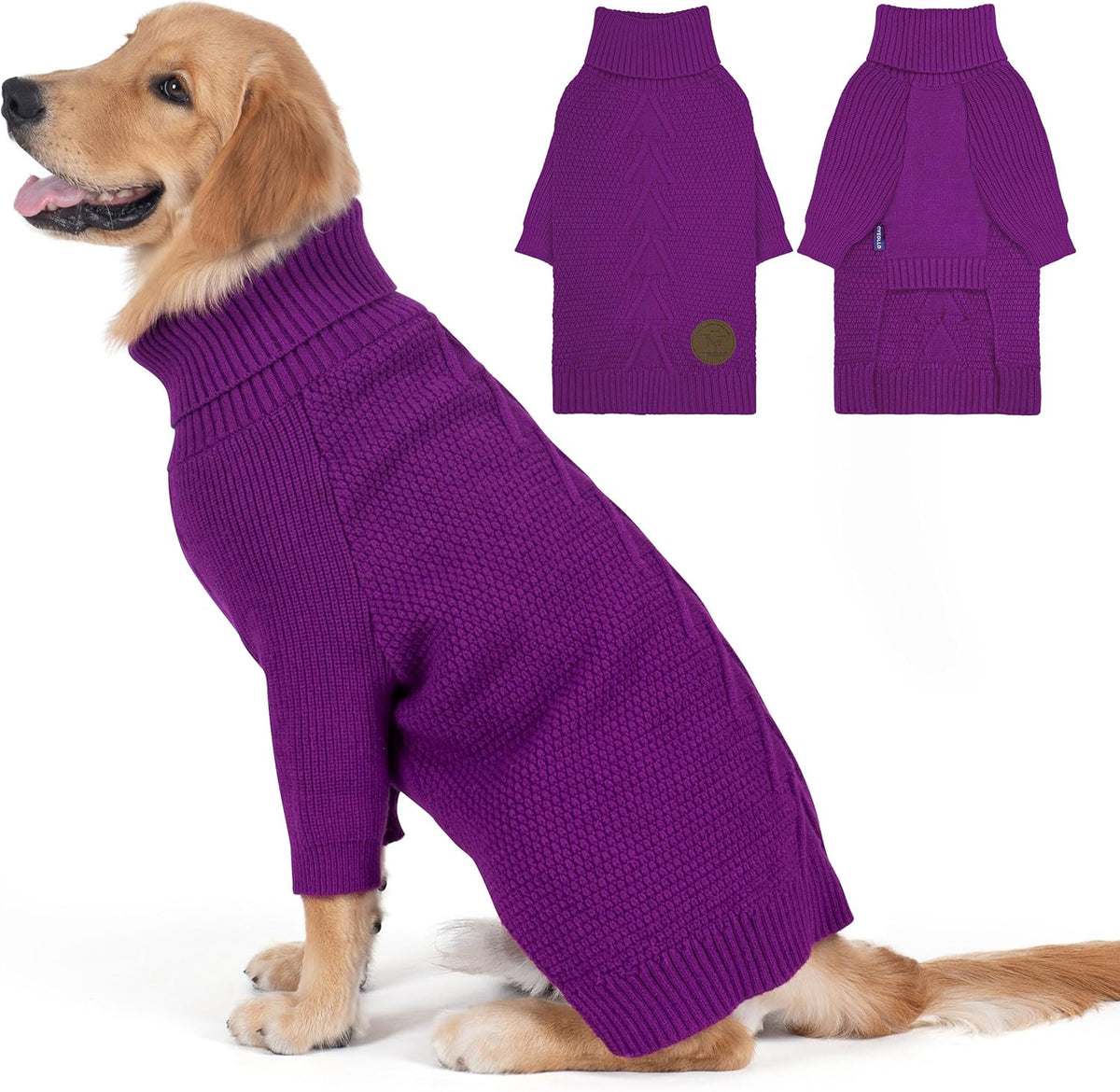 cyeollo 4XL Dog Sweater,Pullover Turtleneck for Large Dogs Classic Knitwear Fall Winter Cold