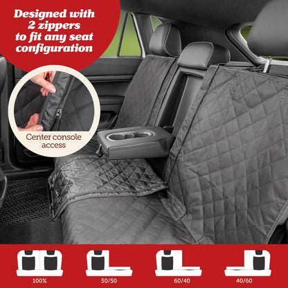 Lusso Gear Dog Car Seat Cover for Back Seat - 100% Waterproof - Full Protection from Mud