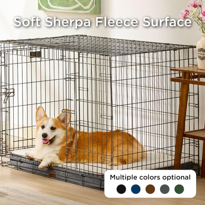 Bedsure Large Dog Bed for Crate - Orthopedic Flat Pet Beds with Removable Washable Cover, Egg Crate