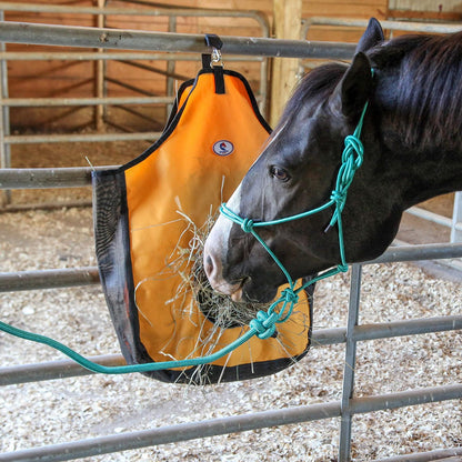 Majestic Ally 1200 D Hay Feeder Tote Bag for Horses, Sheep with Reflective Trim- Reduces Waste