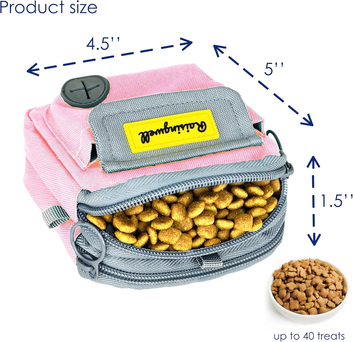 Dog Treat Pouch for Pet Walking and Training with Clicker Poop Bags and Three Bags Design Small