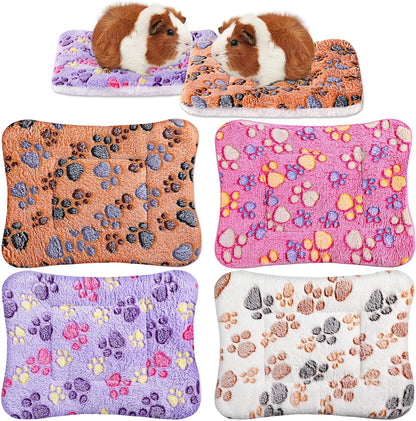 4 Pack Ultra Soft Dog Cat Bed Mat with Cute Prints Reversible Fleece Dog Crate Kennel Pad Cozy