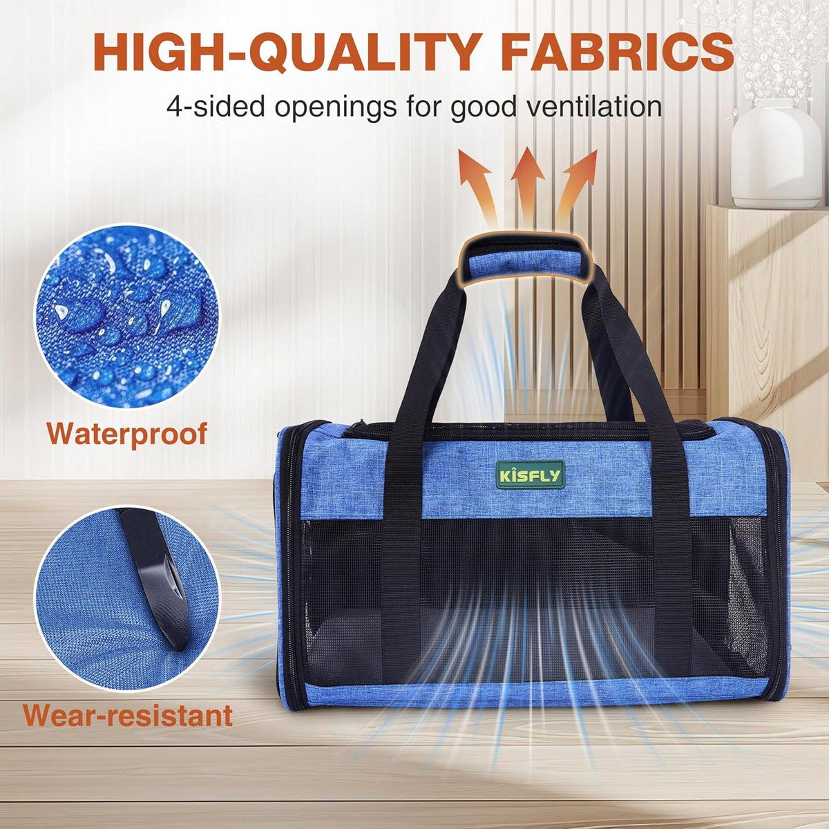 TSA-Approved Under-Seat Airline Pet Carrier – Soft-Sided, Foldable Travel Bag for Cats, Puppies