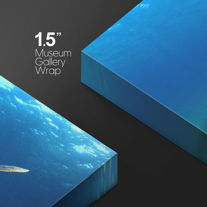 wall26 Canvas Print Wall Art Sea Turtle Gliding Through Sea Nature Ocean Photography Realism
