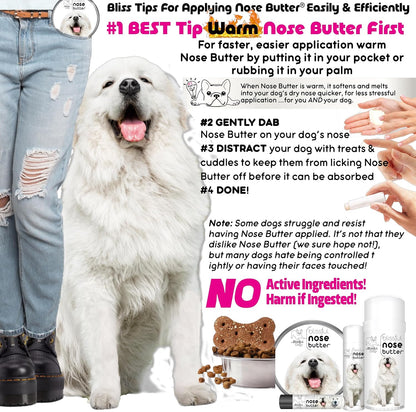 The Blissful Dog Great Pyrenees Nose Butter for Dry, Cracked Skin, Lick-Safe Dog Nose Balm with