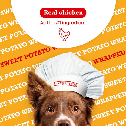 Beefeaters Sweet Potato Wrap with Chicken – Dog Treat. No Corn, Wheat, Soy or Gluten, Low Fat
