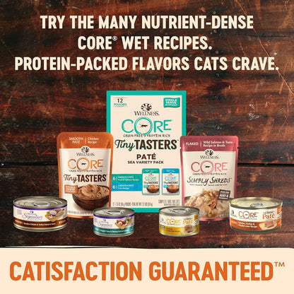 Wellness CORE Tiny Tasters Wet Cat Food, Complete & Balanced Natural Pet Food, Made with Real Meat