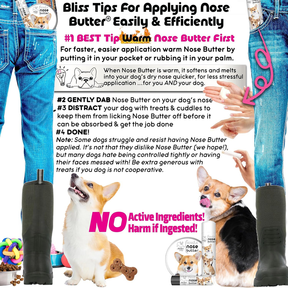The Blissful Dog Corgi Unscented Nose Butter, 1-Ounce