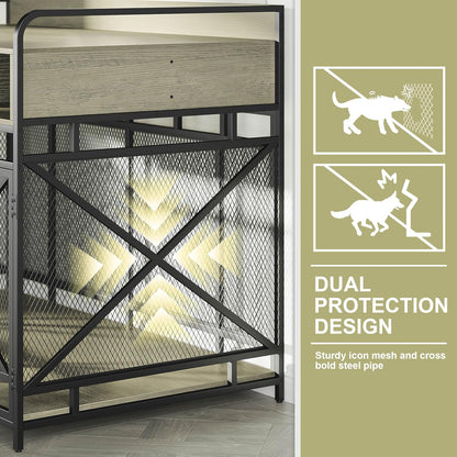 Dog Crate Furniture, 48" Heavy Duty Wooden Dog Crate End Table, XL Dog Kennel Furniture Large