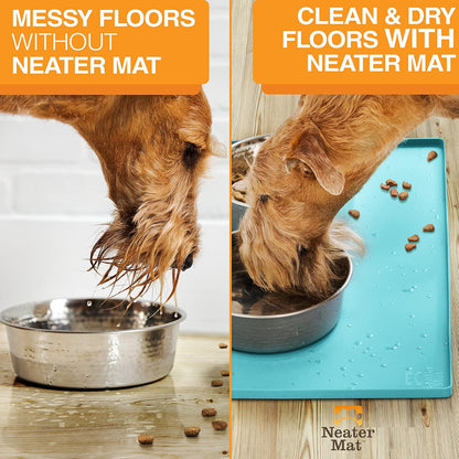 Neater Pet Brands Neater Mat Pet Mats for Food and Water, Cat & Dog Bowl Mat Waterproof Silicone