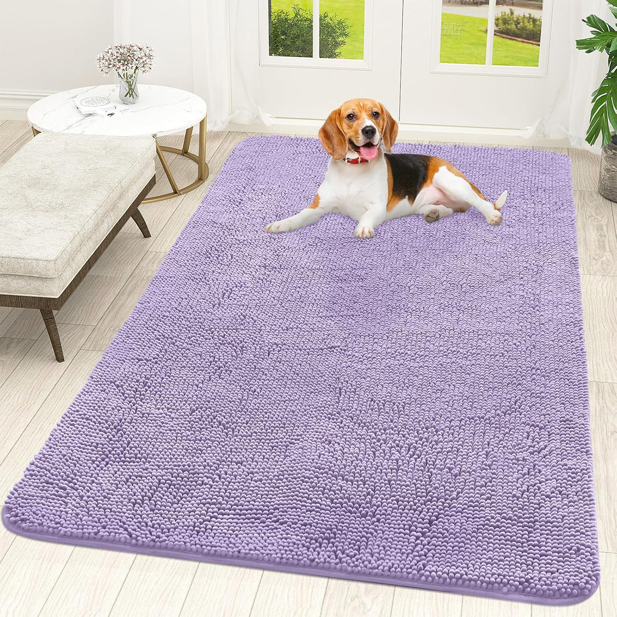 OLANLY Dog Door Mat for Muddy Paws 59x35, Absorbs Moisture and Dirt, Absorbent Non-Slip Washable
