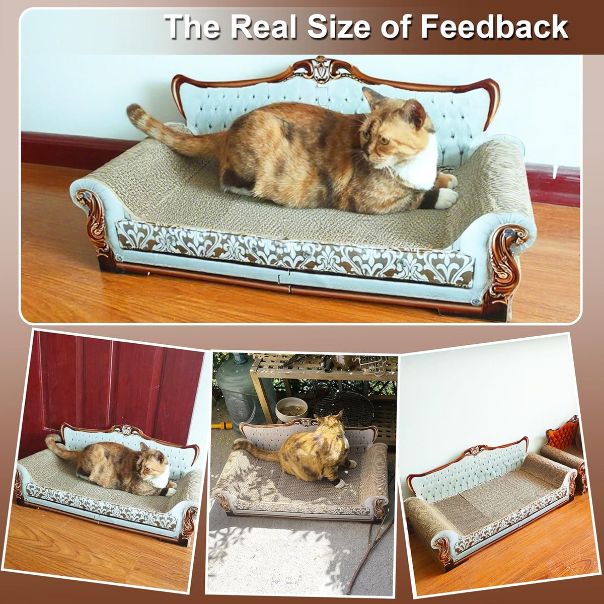 Scratching Sofa, Couch Shaped Thick Scratching Cardboard, Lounge Bed for Indoor Rest&Play, Sofa