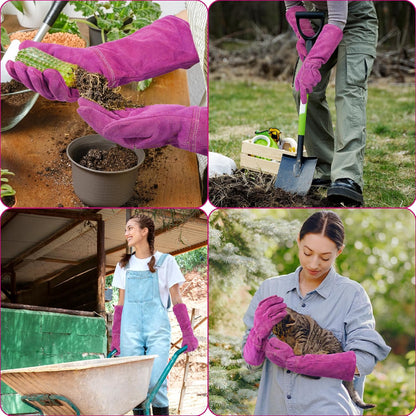 HANDLANDY Ladies Thorn Proof Gardening Gloves, Long Gauntlet Heavy Duty Garden Gloves, Elbow Length