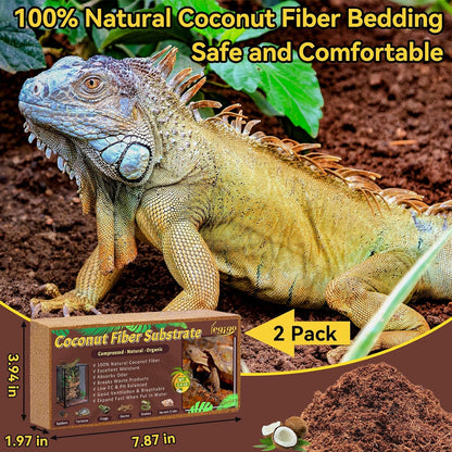 Legigo 2 Pack Compressed Coconut Fiber Substrate - 100% Organic Coconut Fiber Brick Bedding for