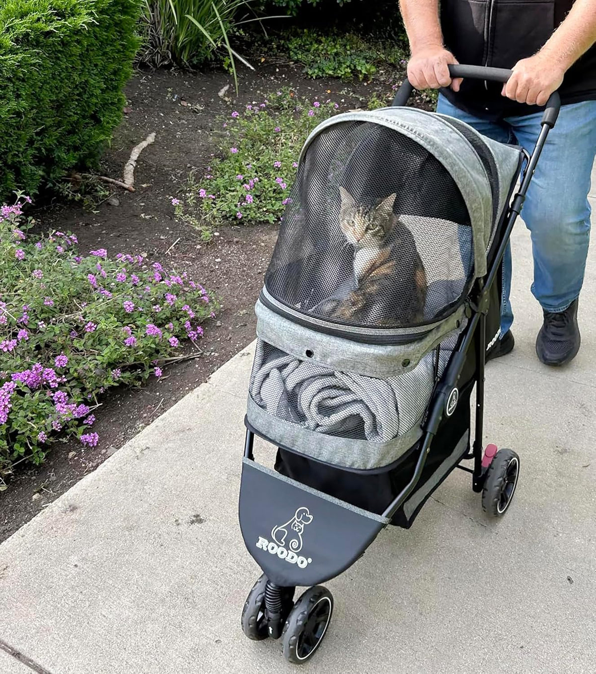 ROODO 3 Wheel Dog Pet Cat Stroller Best Lightweight Foldable Compact Portable Jogger All Terrain