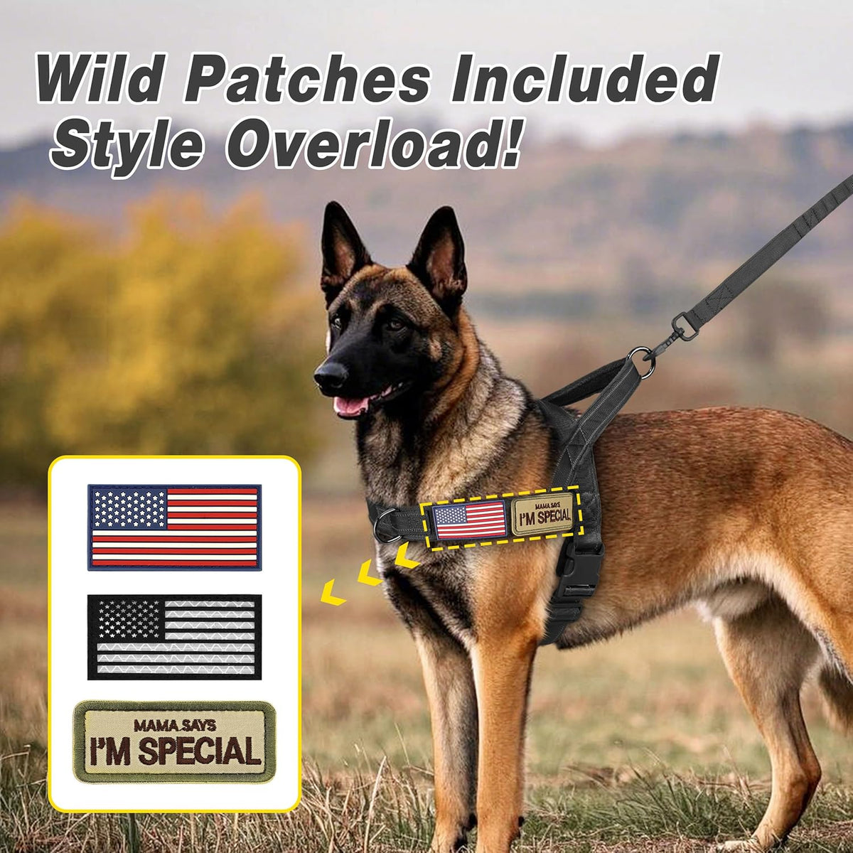 Forestpaw No Pull Dog Harness - Soft Flannel Padded Tactical Dog Vest Harness with Quick Release