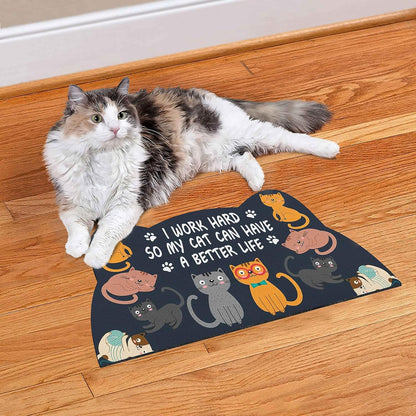 Cat Food Mat for Indoor Cats - No Stains Easy Clean Pet Supplies - Cat Bowls for Indoor Cats (Dark