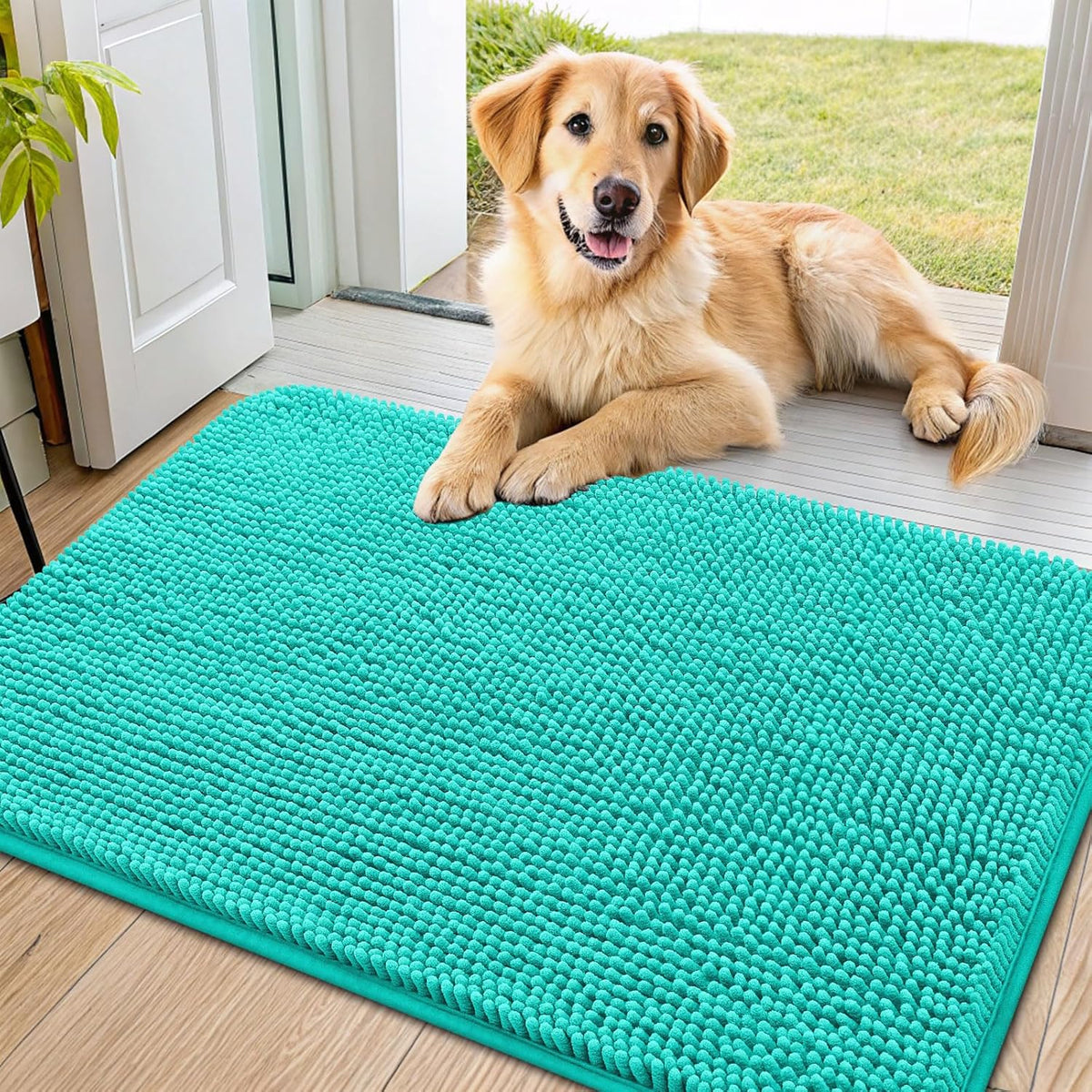Smiry Dog Door Mat for Muddy Paws 36x24, Absorbs Moisture and Dirt Doormat, Non-Slip Washable Quick