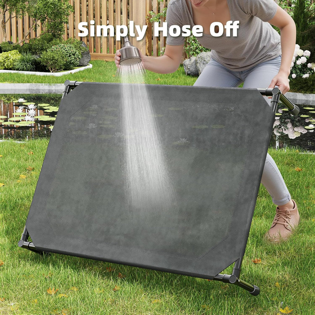 Simple Trending Raised Dog Bed for Large Dogs, Cooling Elevated Dog Bed, Breathable Pet Cot Bed