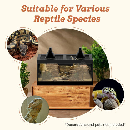 4x2x2 (120 Gallon) PVC Reptile Enclosure, RepWild Terrarium/Tank with Heavy-Duty Screen Top, Glass