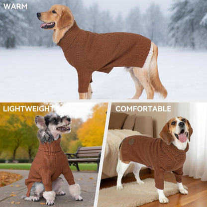 cyeollo 2XL Dog Sweater, Warm Stretchy Sweaters for Large Dogs Boy, Pullover Knitted Thermal Winter