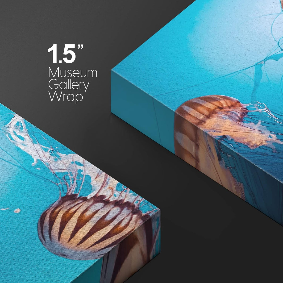 wall26 Canvas Print Wall Art Tiger Stripe Jellyfish Underwater Ocean Sea Nature Animals Photography