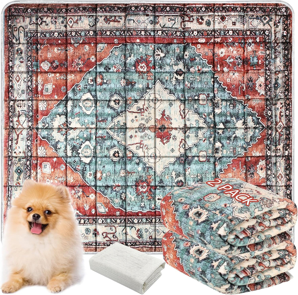 Washable Thickened Pee Pads for Dogs, 2 Pack (36"x42") Upgrade Reusable Puppy Pads with Non-Slip