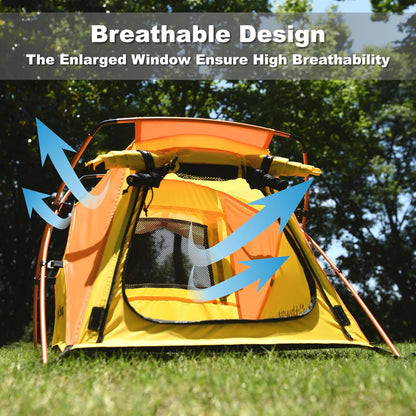 Dog Tent and Portable Playpen Outdoor Waterproof, with Aluminum Poles and Camping Mat, Pet Tent