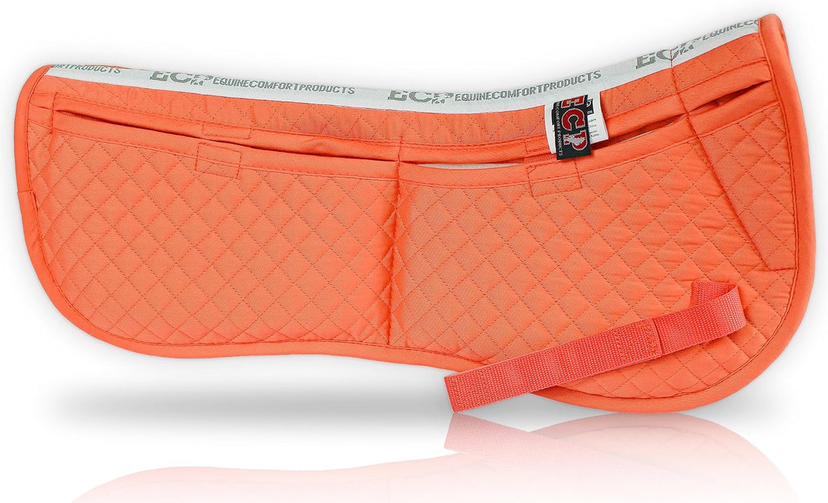 ECP Equine Comfort Products Adjustable Shock Absorbing Memory Foam Half Saddle Pad, Injury