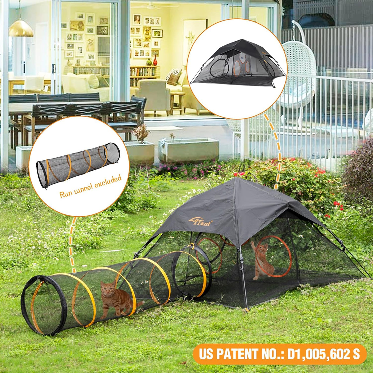 Outdoor Cat Play Tent for Indoors and Outdoors (X- Large Portable Pet House, Outdoor Cat Enclosure