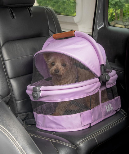 Pet Gear No-Zip View 360 Ultra Lite Pet Safety Carrier & Car Seat for Small Dogs & Cats Push Button
