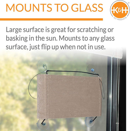 K&H Pet Products EZ Mount Cat Window Perch Kitty Sill Scratcher Cradle, Sturdy Window Perch for
