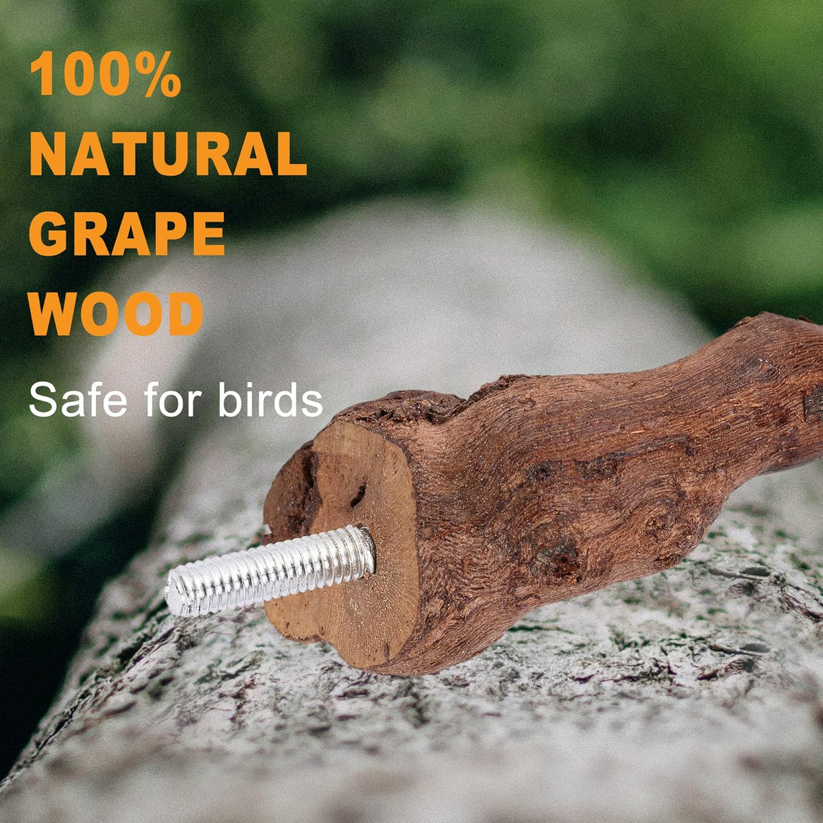 2 pcs 9.8 inch Bird Perches Stand Natural Wood Bird Perches, Birdcage Wood Stand Tree Perches for