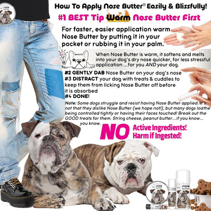 The Blissful Dog Olde English Bulldogge Nose Butter for Dry, Cracked Skin, Lick-Safe Dog Nose Balm