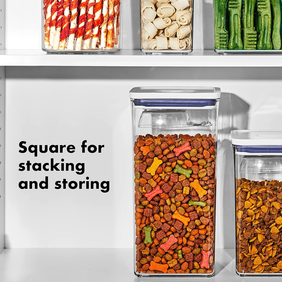 OXO Good Grips Pet POP Container – 6.0 Qt/5.7 L with Half Scoop, Ideal for up to 6.5lbs of Dog Food