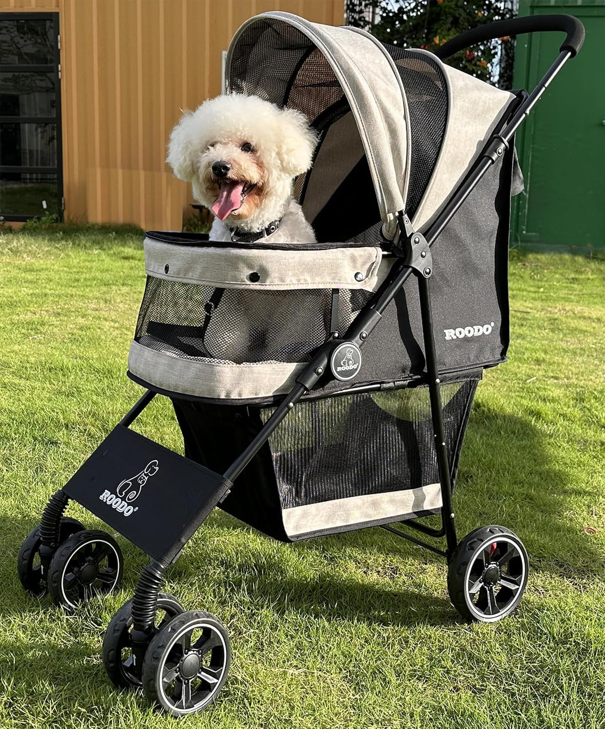 ROODO 4 Wheel Dog Cat Pet Stroller Best Lightweight Foldable Compact Portable Jogger All Terrain