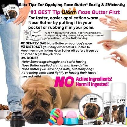 The Blissful Dog Bullmastiff Nose Butter for Dry, Cracked Skin, Lick-Safe Dog Nose Balm with
