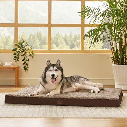 Bedsure XXL Dog Bed for Large Dogs - Orthopedic Flat Giant Pet Beds with Removable Washable Cover