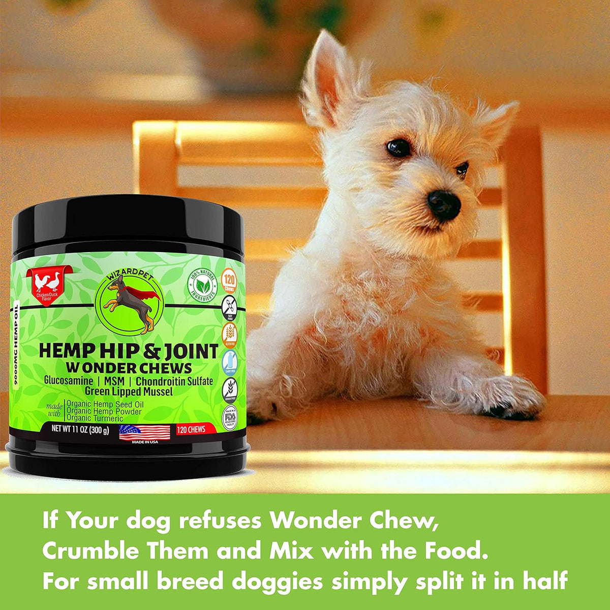Advanced Hemp Hip and Joint Supplement for Dogs Hemp Oil Glucosamine Chondroitin for Dog Omegas