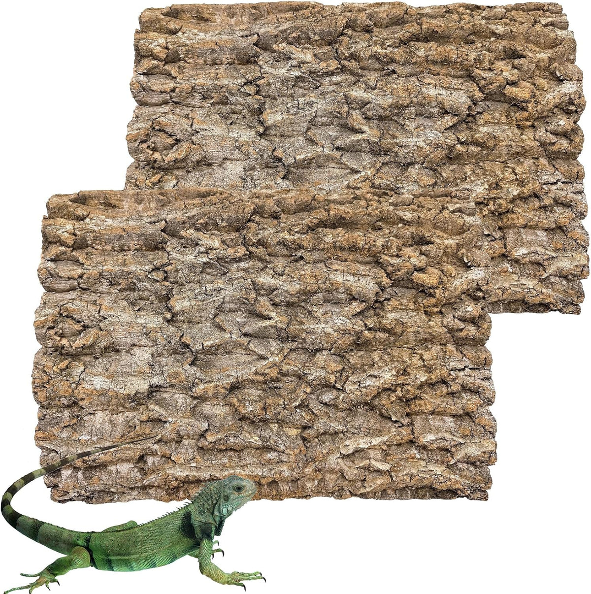 2PCS Cork Terrarium Background 15.7x11.8in Natural Cork Large Bark Backdrop Reptile Climbing Mat