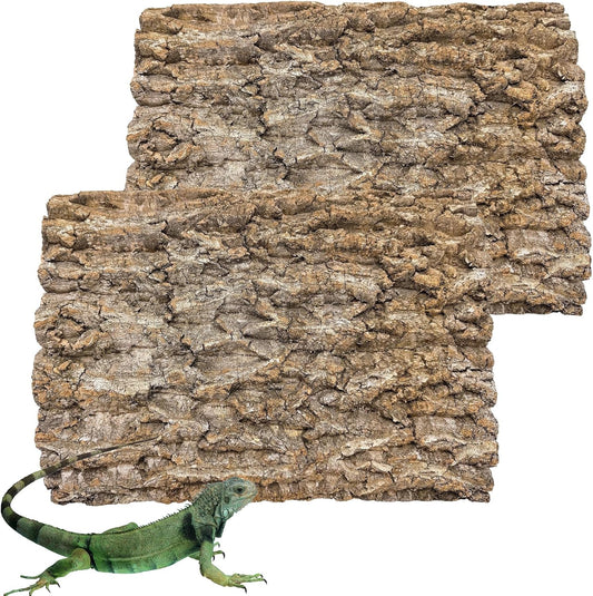 2PCS Cork Terrarium Background 15.7x11.8in Natural Cork Large Bark Backdrop Reptile Climbing Mat