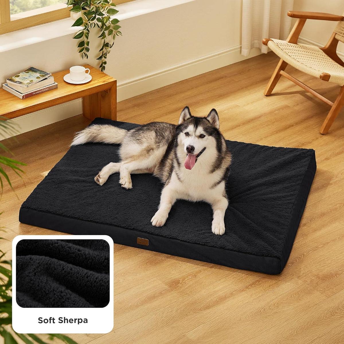 Bedsure XXL Dog Bed for Large Dogs - Orthopedic Flat Giant Pet Beds with Removable Washable Cover