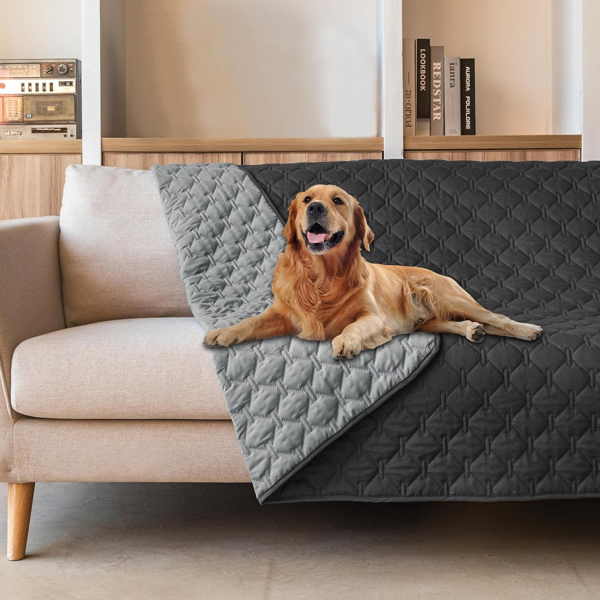 gogobunny 100% Double Sided Waterproof Dog Blanket Soft Pet Bed Cover Reversible Protect Furniture