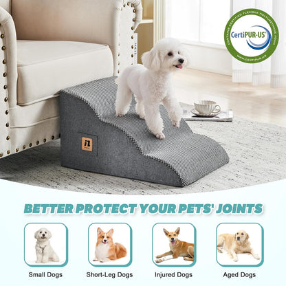 IFNOW Dog Stairs for Small Dogs and Cats 11.8" H, 3-Step Sturdy Dog Steps for Couch, Sofa or Chair