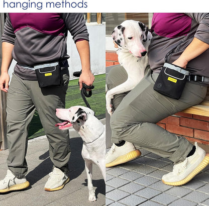 Dog Treat Pouch for Pet Walking and Training with Clicker 2 Cup Silicone Bag Small Fanny Pack